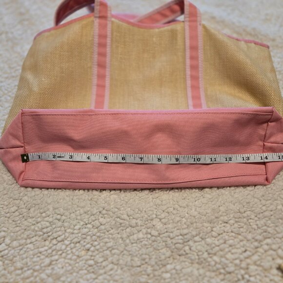 Estee Lauder Pink Cotton Canvas and "Straw" Tote Bag - Picture 10 of 13